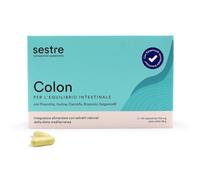 Sestre Colon, Integratore per l'Equilibrio Intestinale, Regolarizza la Flora Batterica e Contrasta la Stitichezza, con Estratti Naturali della Dieta Mediterranea e Quercetina, 40 Capsule