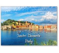Sestri Levante, Italia, una città turistica popolare in Liguria, magnete da frigorifero
