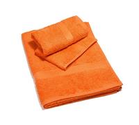 SET 1+1 ASCIUGAMANI E OSPITE MINORCA CALEFFI VARI COLORI (Arancio)