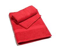 SET 1+1 ASCIUGAMANI E OSPITE MINORCA CALEFFI VARI COLORI (Rosso)