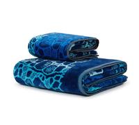 Set 1+1 asciugamano e ospite Carrara Ocean animalier bluette
