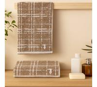 Set 1+1 asciugamano e ospite in spugna Trussardi Scratch beige