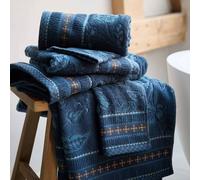 Set 1+1 asciugamano e ospite PIP STUDIO Jasmin Jacquard blu