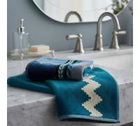 Set 1+1 CARRARA asciugamano + ospite Carrara Oseye zig-zag blu