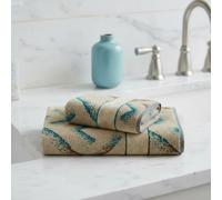 Set 1+1 Coppia di asciugamani Carrara Kanzi chevron turchese