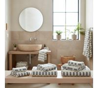 Set 1+1 viso e ospite in spugna jacquard Gabel Naturae MAIA nebbia