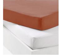 Set 1 coprimaterasso + 1 lenzuolo con angoli - PTIT DODO - 60 x 120 cm - Bianco / Terracotta