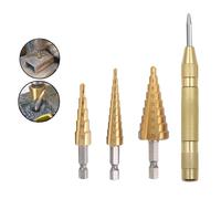 SET 1 PUNTERUOLO A SCATTO + 3 PUNTE FRESE CONICHE A SCALINO N.501059