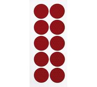 Set 10 adesivi catarifrangenti Ø 27 mm Rosso Per copribulloni, copridadi e altre