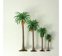Set 10 Alberi Modellismo Palme Tropicali 15cm | Plastica , altezze 6-15cm, ideali per plastici, diorami ferroviari, architetture(H=9CM)
