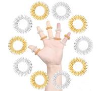 Set 10 Anelli Massaggio per Dita Agopuntura Sollievo Stress, Stimolazione Percorsi Energetici Mani e Relax Benessere per Casa, Ufficio, Yoga - Senza Nichel - Brand