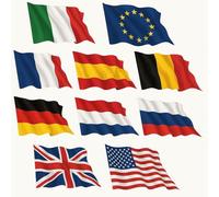 Set 10 bandiere 90 x 150 cm USA e Europa per hotel enti villaggi turistici