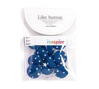 Set 10 bottoni cotone starry assortiti diam. 18 mm.