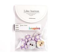 Set 10 bottoni cotone tea time 18 mm/13 mm. 5u./misura