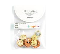 Set 10 bottoni cotone thank you 18 mm/13 mm. 5u./misura