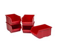 Set 10 box contenitori di stoccaggio sovrapponibile Ecobox 35 x 22 x 16,5 cm, misura 3 colore: rosso