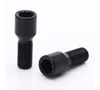 SET 10 BULLONI A STELLA CERCHI corti NERI 33mm 14x1,25 + chiave