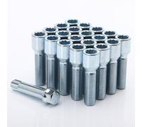 SET 10 BULLONI cerchio A STELLA CERCHI lunghi ARGENTO 45mm 12x1,25 + chiave