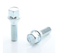 SET 10 BULLONI CONICI CERCHI HEX17 M14x1,25 x38mm Argento