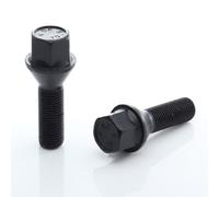Set 10 bulloni ruota M12 x 1,25 x 32 mm fascia conica 60° nero per cerchi lega