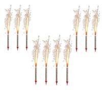 Set 10 Candeline Fontana Luminosa Magic Flambé per Feste di Compleanno Torta Party 12cm Uso Interno ed Esterno (Argento)