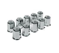 Set 10 copribulloni in ABS Ø 32 mm Cromo Montaggio a pressione sui bulloni Ruote