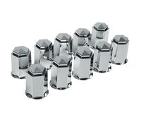 Set 10 copribulloni in ABS - Ø 33 mm - Cromo