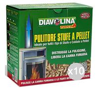 Set 10 DIAVOLINA Pellet Spazzacamino Kg 1,5 Per Barbecue E Camino