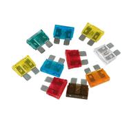 Set 10 fusibili lamellari assortiti, 12/32V 1 x 5A 7,5A 2 10A 15A 20A 25A 30A