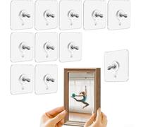 Set 10 Ganci Autoadesivi Resistenza 2kg per decorazione Set 10(20pcs) | Materiale acrilico , design per trasparente invisibile, per ideale per decorazioni e minimaliste