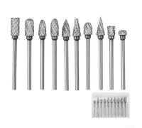 Set 10 Lime Rotative, Acciaio, per Metallo e Set 10 Lime Rotative, | Per Lavorazione Metalli, Sbavatura per efficace, per ideale per Fabbri, Acciaio , Gambo 6mm