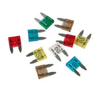 Set 10 micro-fusibili lamellari assortiti, 12/32V 2 x 7,5A 10A 15A 20A 1 25A 30A