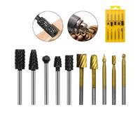 SET 10 MINI FRESE RASPE IN ACCIAIO PER LAVORAZIONE RIFINITURA LEGNO CODOLO 3 MM