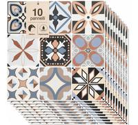 Set 10 Pannelli Adesivi Piastrelle da Parete 30,5 cm Decoro Mosaico in PVC Multicolore
