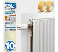 SET 10 PANNELLI TERMORIFLETTENTI BIANCHI PER TERMOSIFONI cm 100x70 con BIADESIVO