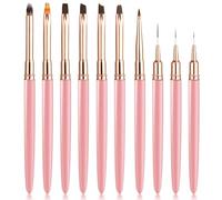 Set 10 Pennelli per Unghie Professionali, Pennelli Detagliati per Decorazione Unghie, Adatti per Gel, Acrilico e Smalto Semipermanente per Unghie