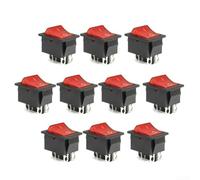 Set 10 per interruttore a Levetta per Auto e Barca Set 10 per | Doppia via DPST, luce rossa integrata, 15A/250V, per ideale per pannelli di controllo auto