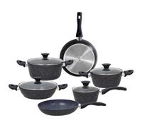 Set 10 Pezzi Batteria di Pentole Black Gemstone Antiaderente Tognana