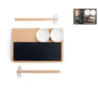 H&h set 10 pezzi sushi ardesia e bamb cm 30x20