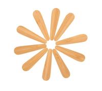 Set 10 Pezzi Spatola Mini per Maschera in Bambù, Forma Ellittica | Finitura senza Schegge, Presa Antiscivolo, Sicura Sul Vetro, Beige per Sessioni Skincare e Miscelazione