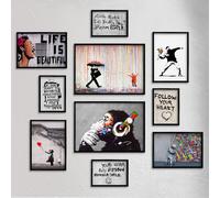 Set 10 Poster Da Parete - Banksy - Raccolta Banksy 1 - Carta Patinata - | 2 X A3