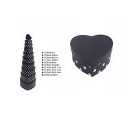 SET 10 PZ SCATOLE BOX REGALI VARIE MISURE MATRIOSKA FORMA CUORE NERO POIS 71954