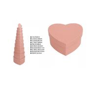 SET 10 PZ SCATOLE BOX REGALI VARIE MISURE MATRIOSKA FORMA CUORE ROSA PESCA 71963