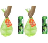 Set 10 Sacchi Resistenti per Rifiuti da Giardino - Set Sacchi da Giardinaggio con Manici, in Plastica, 50lt, 89x120cm, Verde (Confezione da 2)