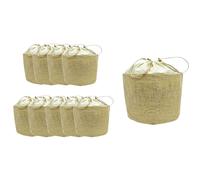 Set 10 sacchi tondi in juta con chiusura a cordoncino h 26 cm x 25 cm resistenti