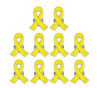 Set 10 Spille Per Coscienza Antiviolenza A Forma Nastro Giallo Gioielli Smaltati Accessori Per Abbigliamento Gioielli Simbolici