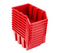 Set 10 x scatole impilabili NP12 rosse scatole di stoccaggio scatole di smist...