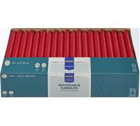 Set 100 candela candele rosso rosse cera da tavola cena pranzo natale capodanno