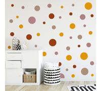 Set 100 cerchi adesivi murali toni della terra adesivi pellicola cameretta ba...