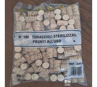 SET 100 TAPPI SUGHERO CILINDRICO 24X40 TURACCIOLI PER VINO PRONTI ALL'USO
